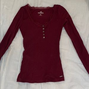 Hollister ribbed long sleeve with lace🤍